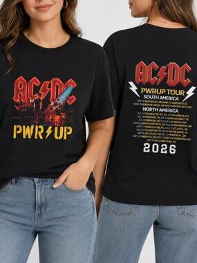 Rock Band ACDC Tour 2026 Shirt, ACDC Pwr Up World Tour 2026 T Shirt